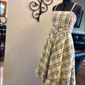 Anthropologie Midi Dress plaid corset Maeve Small